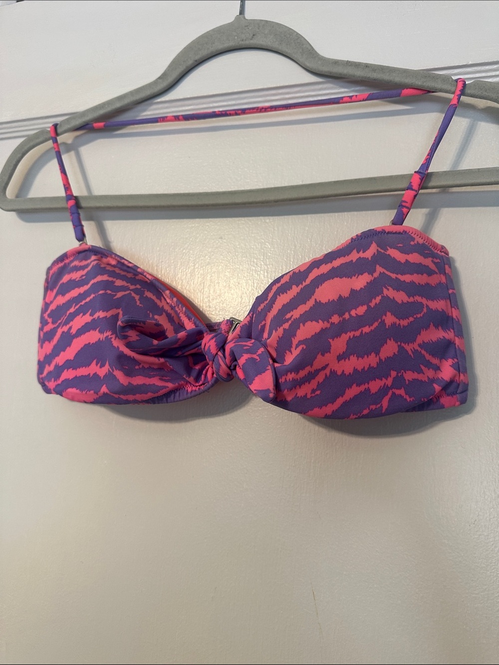 Victoria's Secret Pink and Purple Knot-Front Bandeau Bikini Top